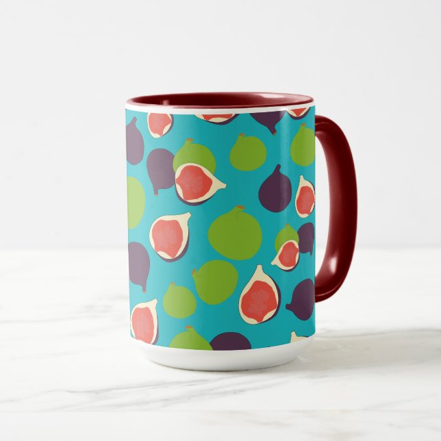 Mediterranean Fig Summer Fruit Pattern   Mug (Front Right)