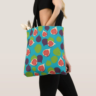 Mediterranean Fig Summer Fruit Pattern Tote Bag
