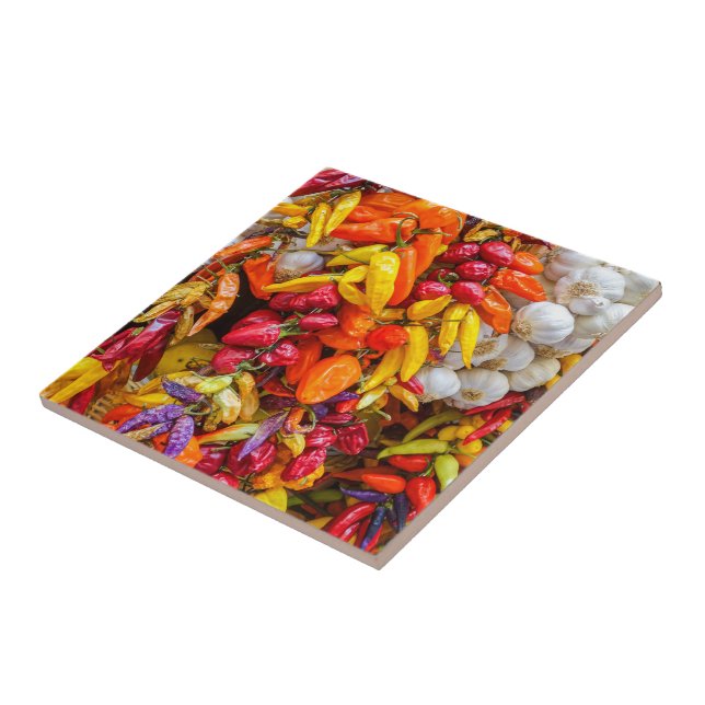 Mediterranean flavours ceramic tile (Side)