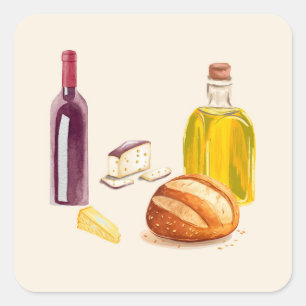 Mediterranean Flavours Square Sticker