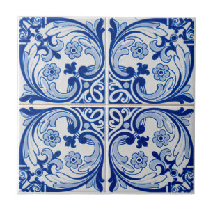 Mediterranean Floral  Ceramic Tile