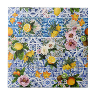 Mediterranean Floral Ceramic Tile
