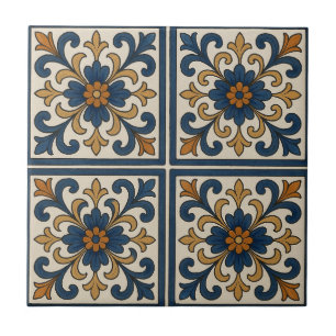 Mediterranean Floral Ceramic Tile