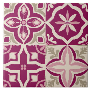 Mediterranean Floral Mosaic Decor Ceramic Tile