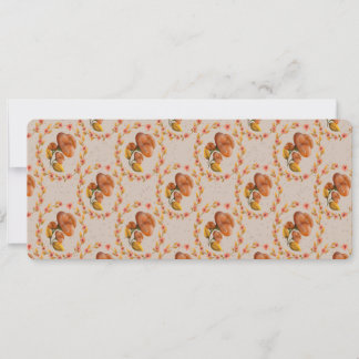 Mediterranean floral wreath pattern warm orange fl invitation