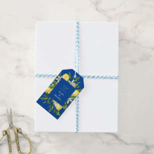 Mediterranean Foliage & Lemons Thank You Custom Gift Tags
