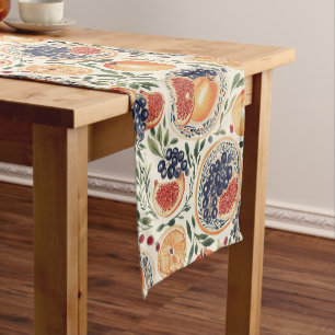 Mediterranean Fruit Pattern Table Runner