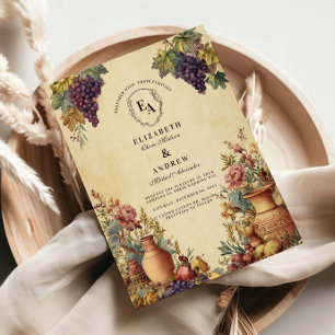 Mediterranean Garden Grapevine Romance Invitation