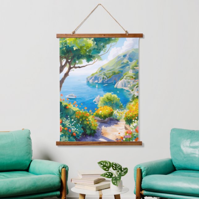 Mediterranean Garden Hanging Tapestry (Living Room)