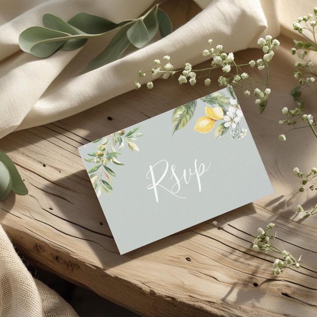 Mediterranean Garden Lemon Menu Choice RSVP Card (Creator Uploaded)