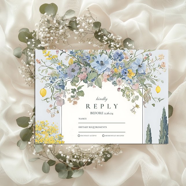 Mediterranean Garden Wedding RSVP Card (Creator Uploaded)