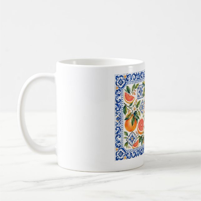 Mediterranean Grapefruit Bloom  Coffee Mug (Left)
