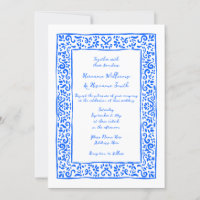 Mediterranean Hand Painted Blue White Wedding