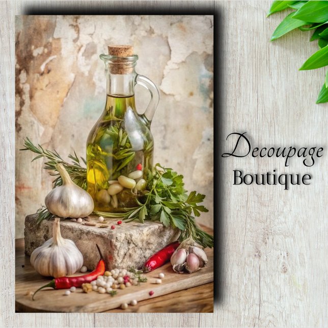 Mediterranean Herbs Infused Oil Decoupage Tissue Paper (Mediterranean Herbs Infused Oil Decoupage Tissue Paper)