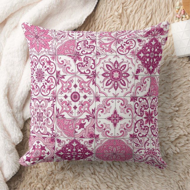 Mediterranean hues/ Azulejo tiles Cushion (Blanket)