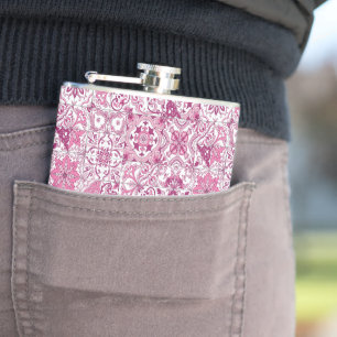 Mediterranean hues/ Azulejo tiles Hip Flask