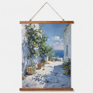 Mediterranean Impressionism with Lemons Hanging Tapestry
