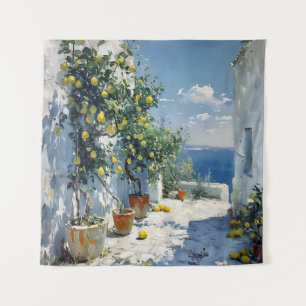 Mediterranean Impressionism with Lemons Tapestry