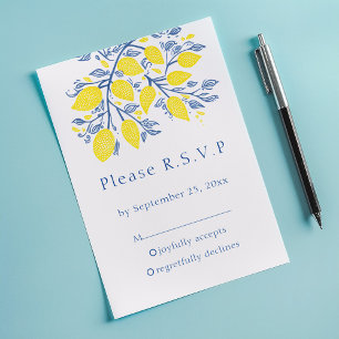 Mediterranean-inspired Lemon Vines RSVP Card