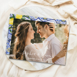 Mediterranean-Inspired Wedding with Lemon Accents Thank You Card