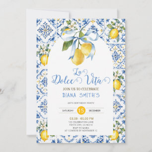 Mediterranean Italian Lemon Birthday Party Invite
