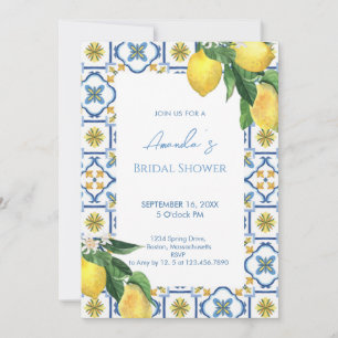 Mediterranean Italian Lemon Bridal Shower Invitation