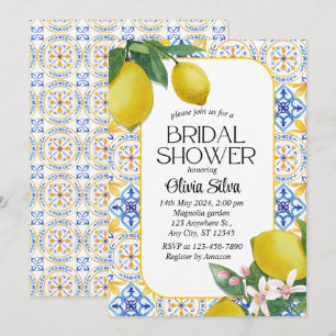 Mediterranean Italian Lemon Tile Bridalshower Invitation