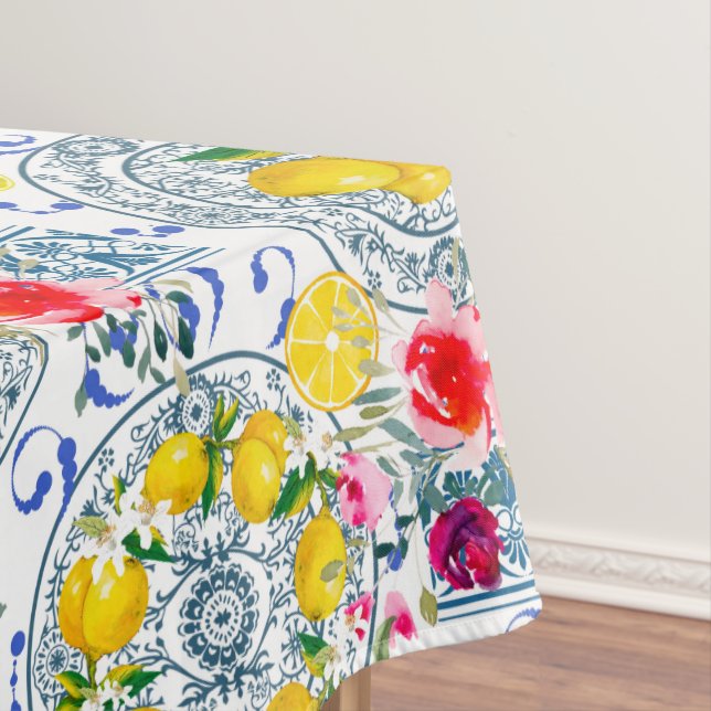 Mediterranean,Italian style,citrus,lemons,majolica Tablecloth (In Situ)