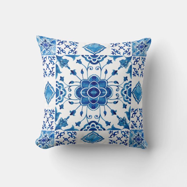 Mediterranean Italian tile design seamless Cushion (Front)