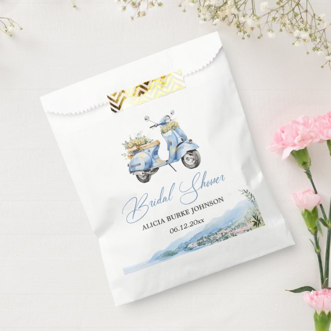 Mediterranean Italy Amalfi Vespa Bridal Shower Favour Bag (Sealed)