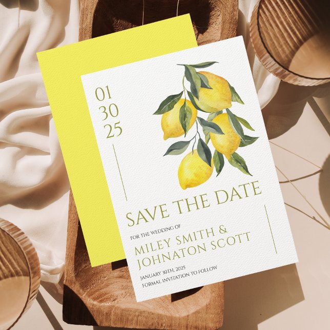 Mediterranean Italy Lemon Wedding Save the Date (Creator Uploaded)