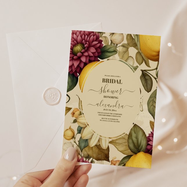 Mediterranean Italy Positano Lemon Bridal Shower Invitation (Creator Uploaded)