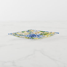 Mediterranean Italy Sicily blue tiles with lemons