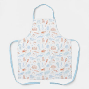 Mediterranean Kitchen Culinary Pattern Chef Apron