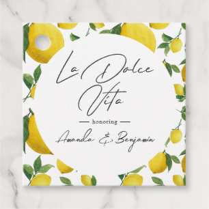 Mediterranean La Dolce Vita Lemon-Themed Wedding Favour Tags