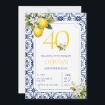 Mediterranean Lemon 40th Any Age Birthday  Invitation<br><div class="desc">🍋🎉 Introducing our Mediterranean Lemon Birthday Invitation! 🎉🍋 Celebrate your birthday in zestful style with our enchanting invitation, infused with the sunny spirit of the Mediterranean! Picture this: a vibrant burst of lemony freshness, reminiscent of sun-drenched orchards and azure skies, setting the perfect tone for a joyous celebration. Our invitation...</div>
