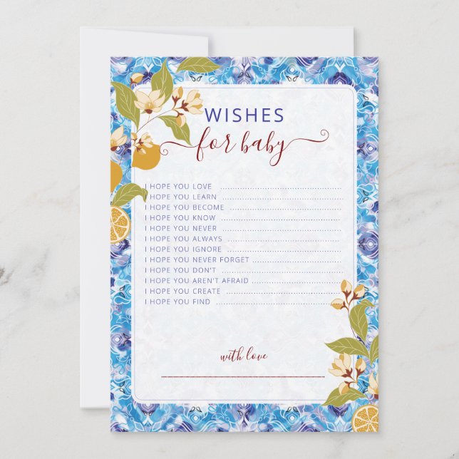 Mediterranean Lemon Amalfi Coast Baby Shower Invitation (Front)