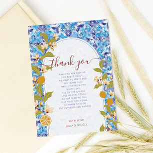 Mediterranean Lemon Amalfi Coast Baby Shower Invitation