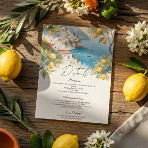 Mediterranean Lemon Amalfi Coast Wedding Details  Enclosure Card