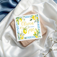 Mediterranean Lemon Birthday Party Napkins