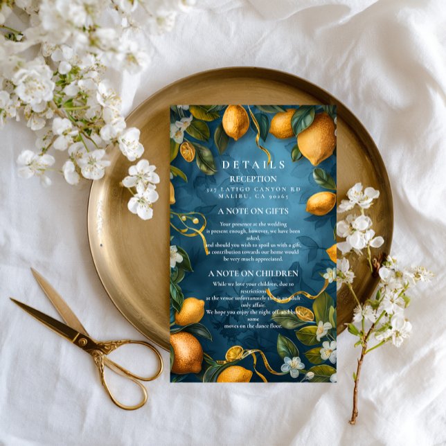 Mediterranean Lemon Bliss Wedding Enclosure Card (Creator Uploaded)