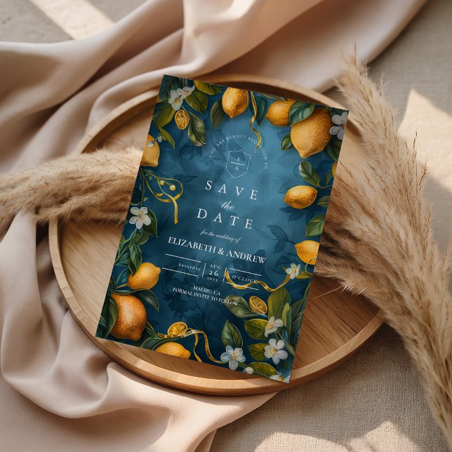 Mediterranean Lemon Bliss Wedding Save The Date (Creator Uploaded)