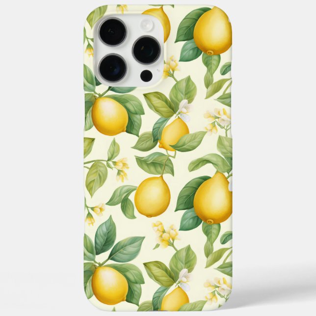 Mediterranean Lemon Blossoms Citrus Case-Mate iPhone Case (Back)