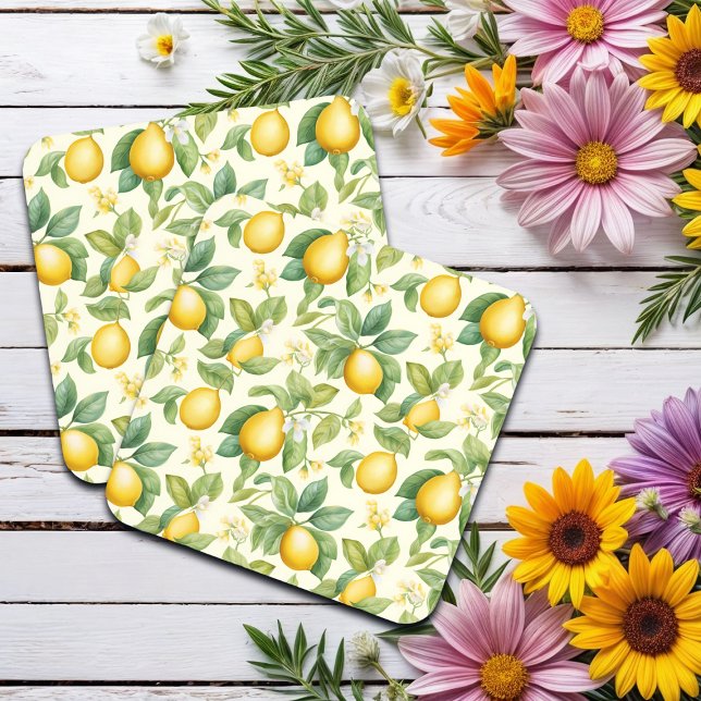 Mediterranean Lemon Blossoms Citrus Coaster (Creator Uploaded)