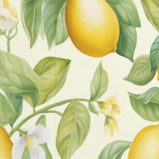 Mediterranean Lemon Blossoms Citrus Wallpaper (Seam)