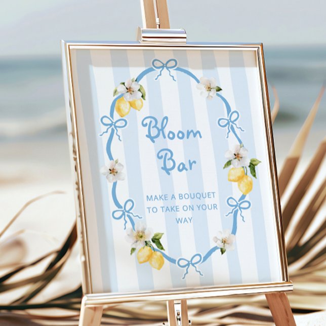Mediterranean Lemon Blue Bloom Bar Poster (Creator Uploaded)