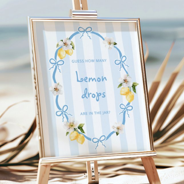 Mediterranean Lemon Blue Bows Guess how many Poster (Creator Uploaded)