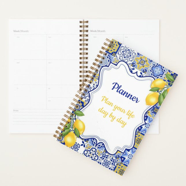 Mediterranean Lemon Blue & White Planner  (Display)