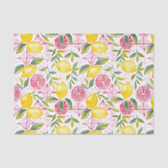  Mediterranean Lemon Botanical Tissue Paper (Front)