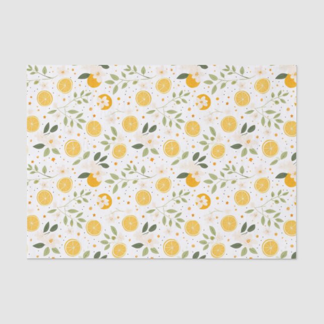  Mediterranean Lemon Botanical Tissue Paper (Front)